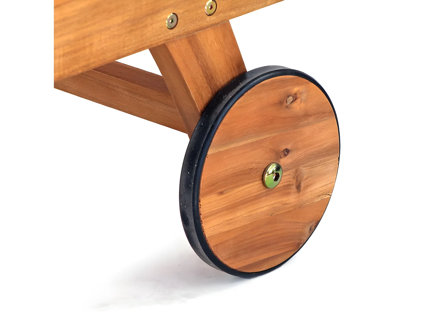 Estosa - Bain de soleil avec roulettes en bois Tropea