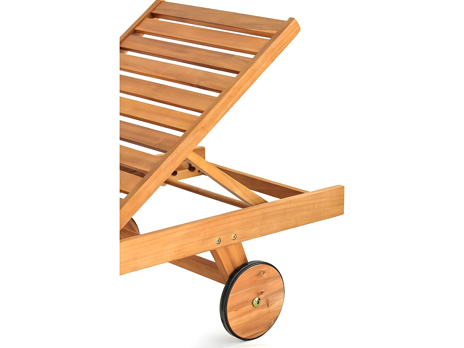 Estosa - Bain de soleil avec roulettes en bois Tropea