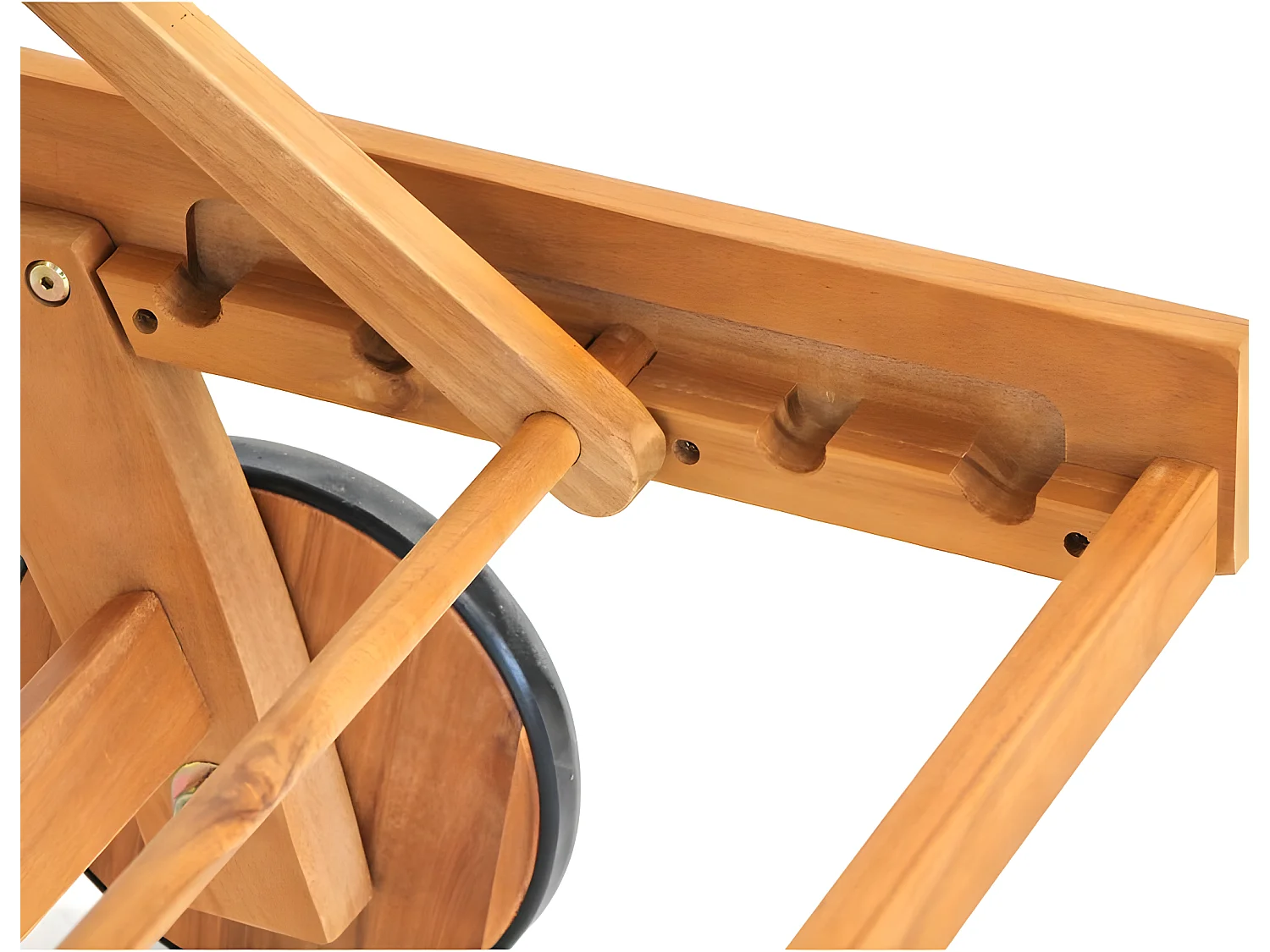 Estosa - Bain de soleil avec roulettes en bois Tropea