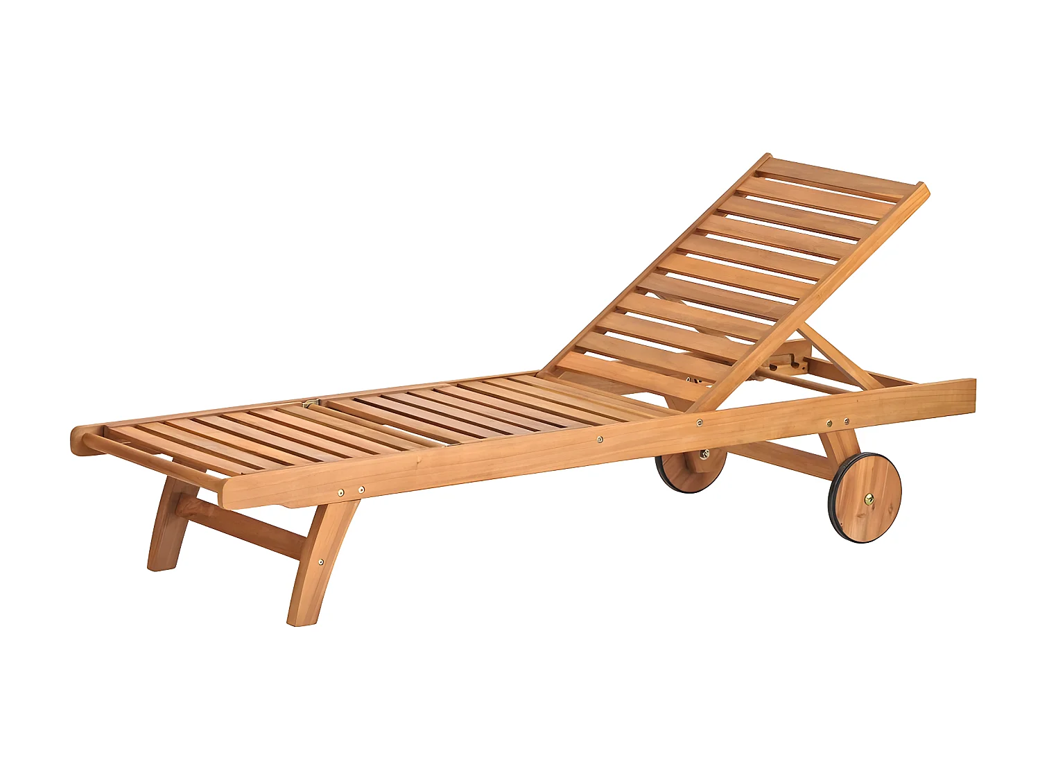 Estosa - Bain de soleil avec roulettes en bois Tropea