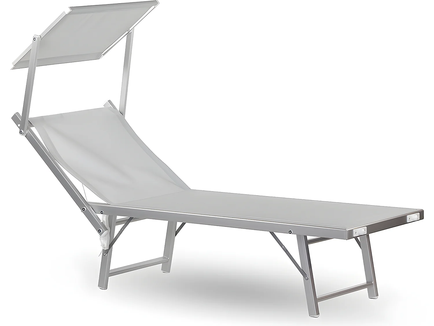 Estosa - Lettino mare prendisole in alluminio bianco ghiaccio Bagnino