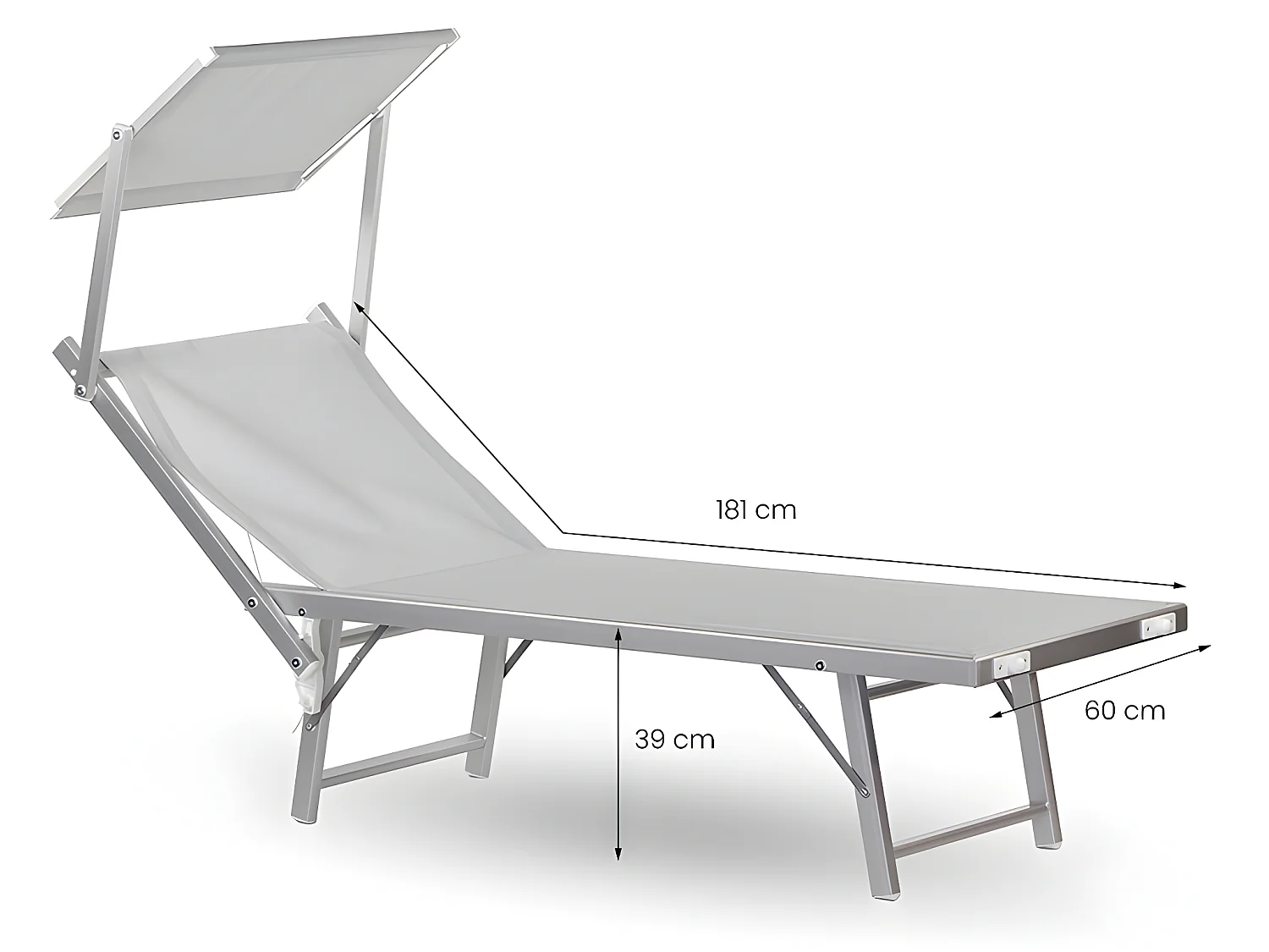Estosa - Espreguiçadeira de alumínio branco gelo Bagnino