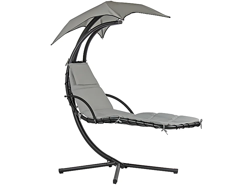 Estosa - Poltrona sospesa dondolo da giardino con tettuccio ecrù Telly