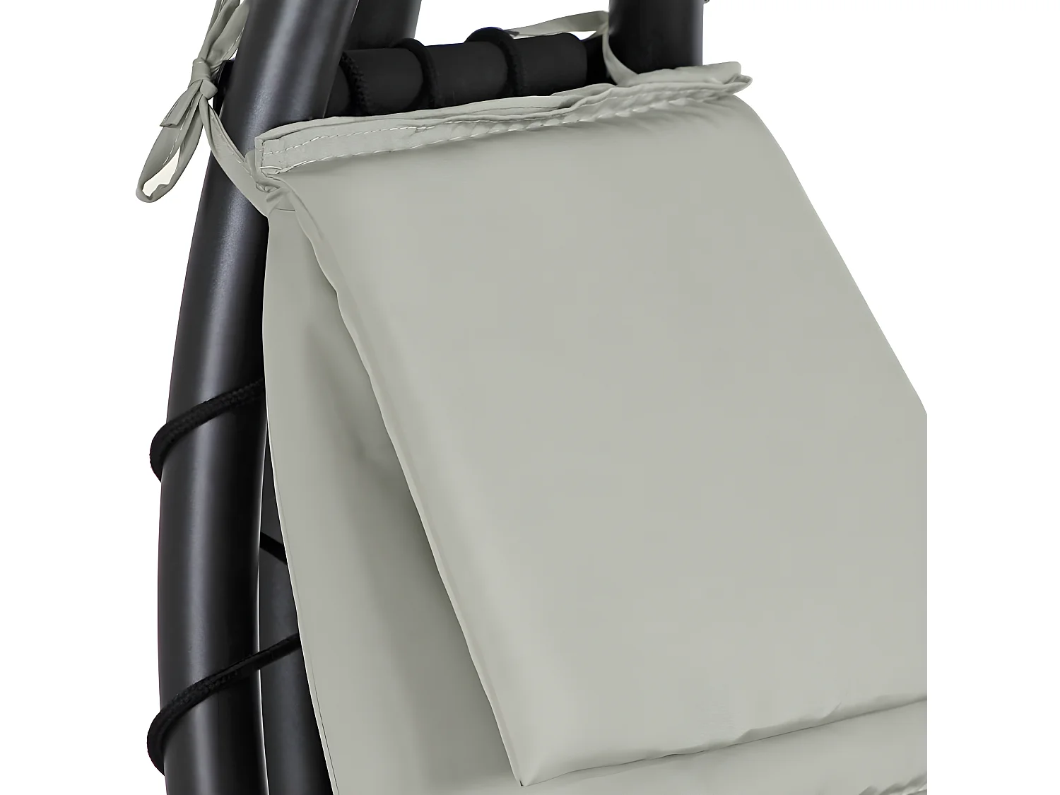 Estosa - Poltrona sospesa a dondolo da giardino con tettuccio panna scuro Telly