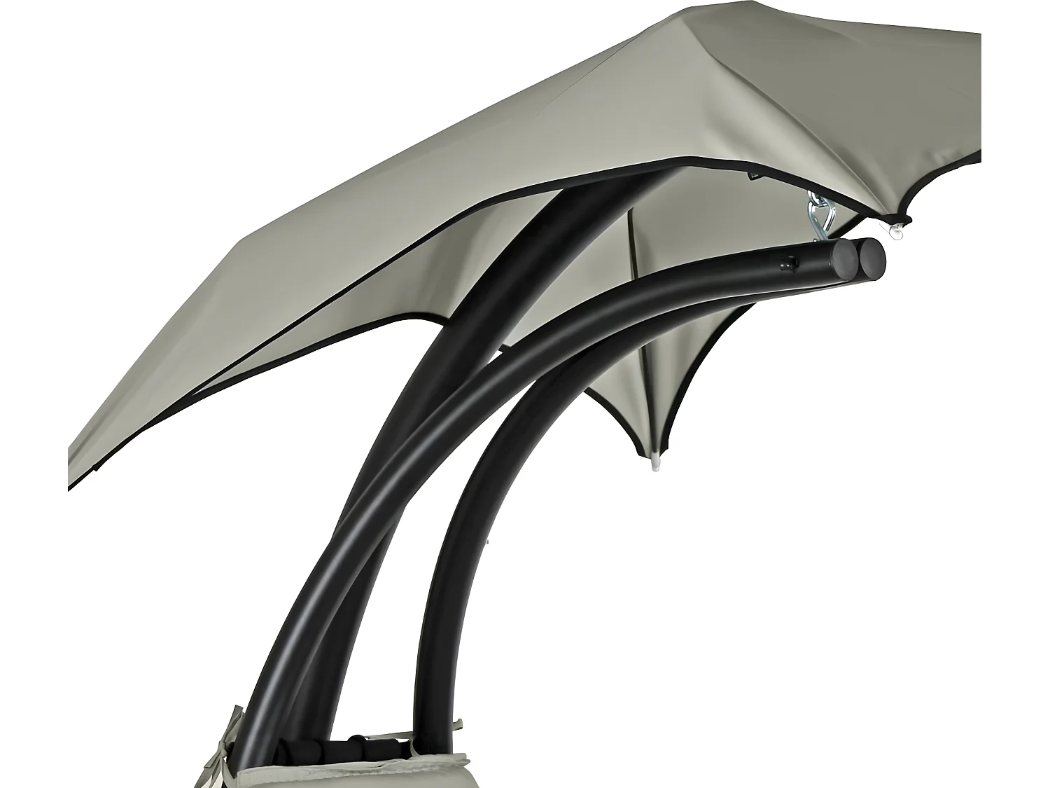 Estosa - Poltrona sospesa a dondolo da giardino con tettuccio panna scuro Telly