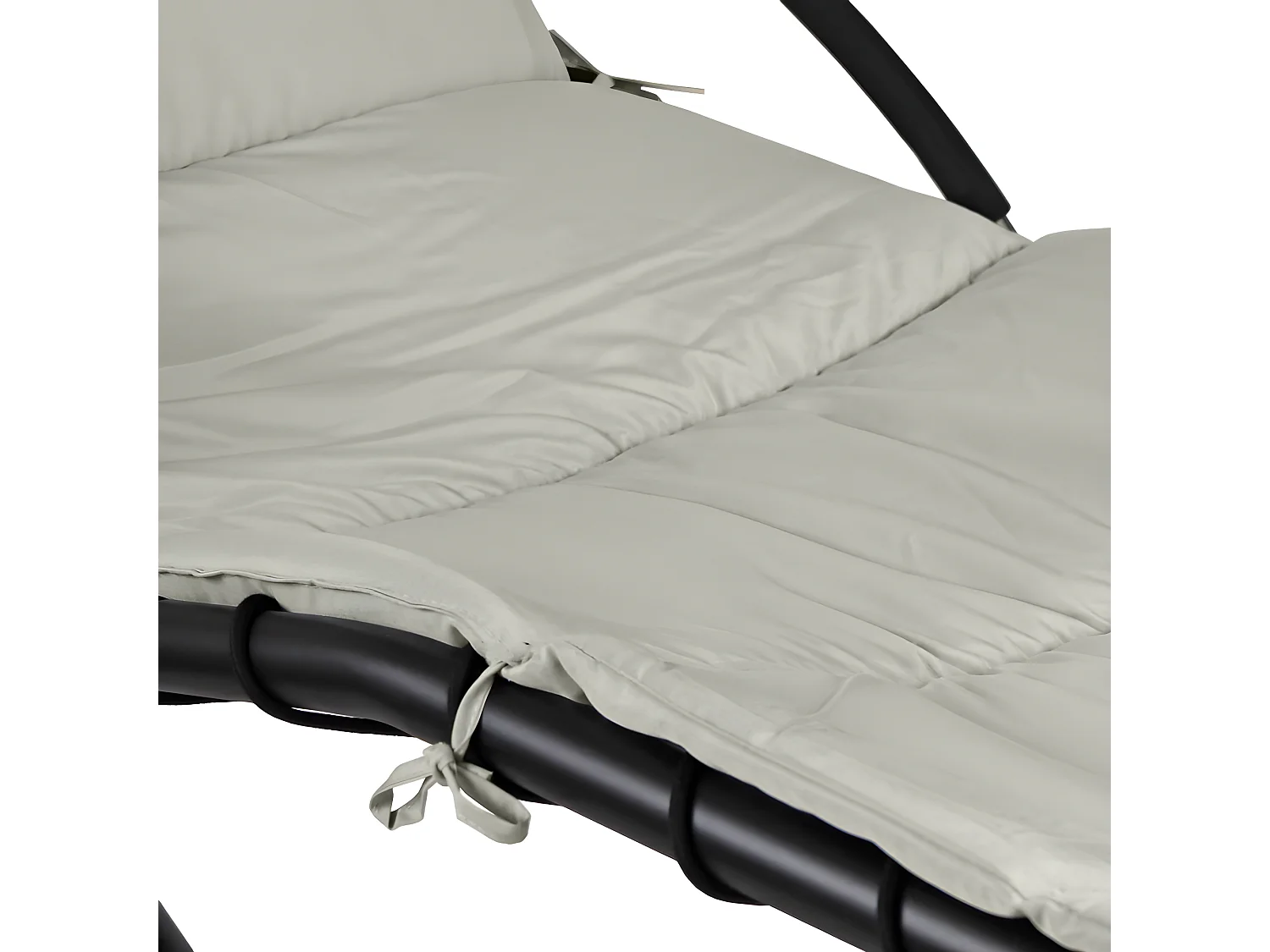 Estosa - Poltrona sospesa a dondolo da giardino con tettuccio panna scuro Telly