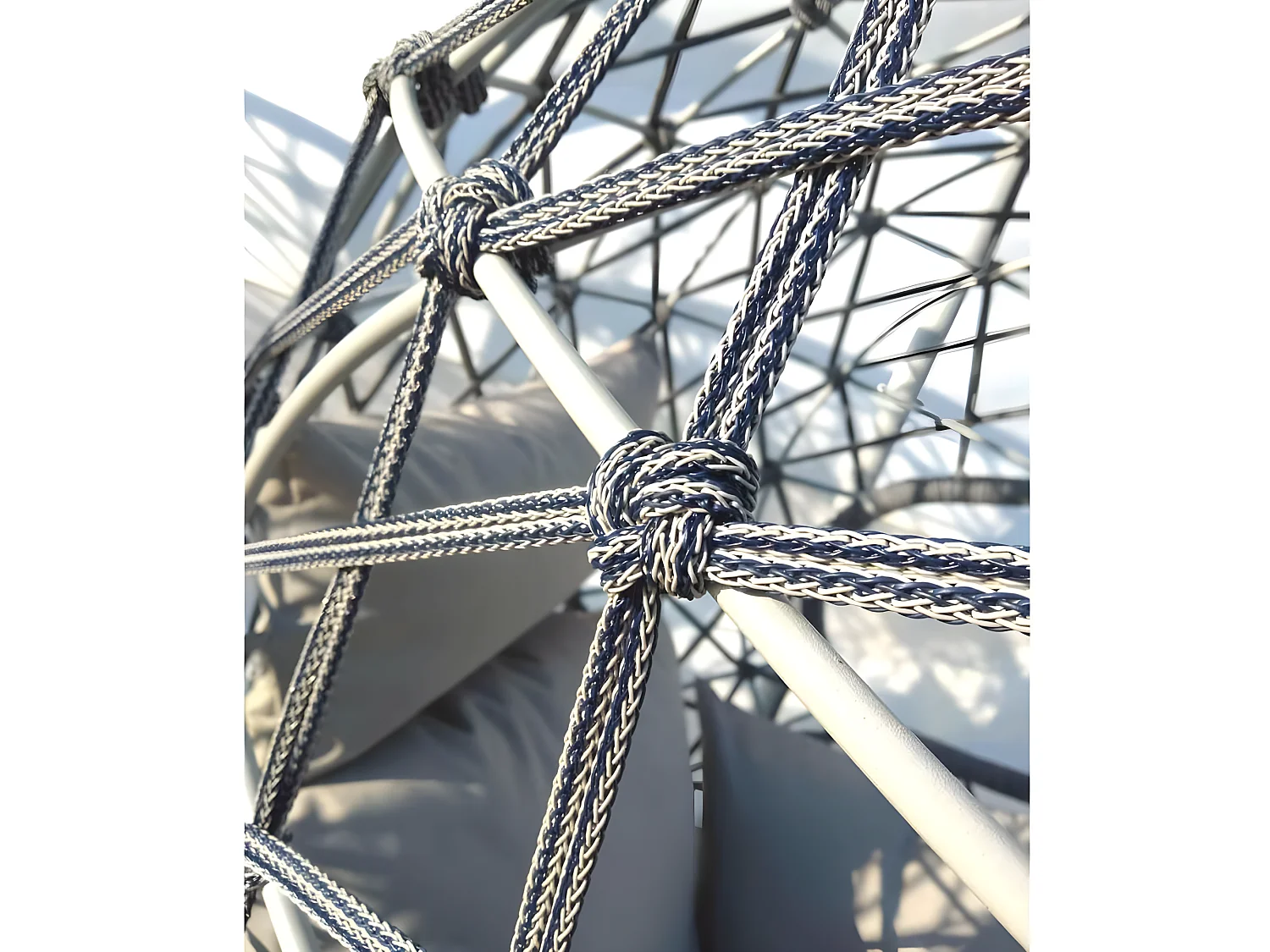 Estosa - Poltrona de balanço suspensa em corda azul