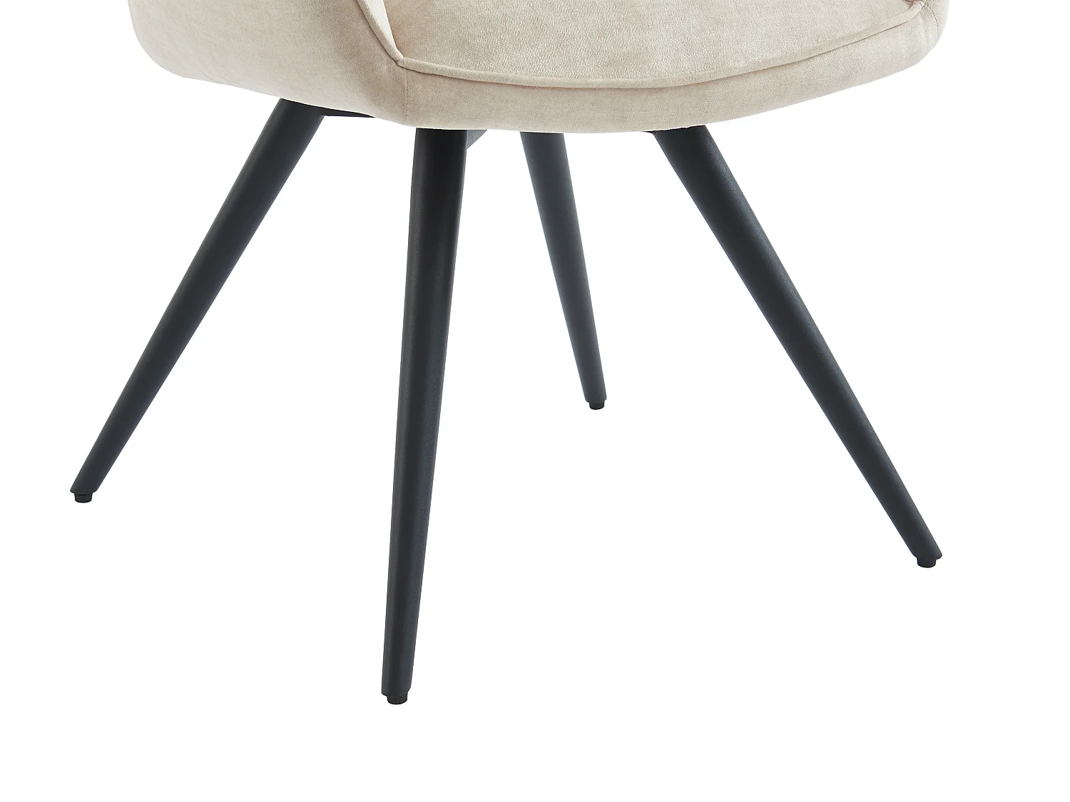 Drehstuhl mit Armlehnen 2er-Set - Stoff & schwarzes Metall - Beige - GULSUN von Maison Céphy