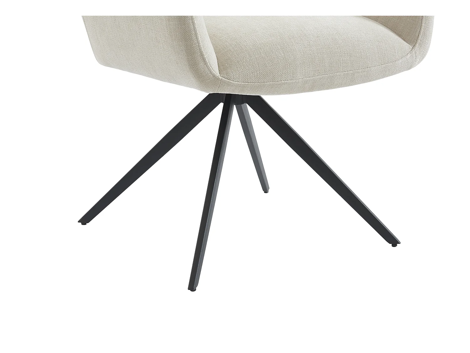 Stuhl mit Armlehnen - Stoff & schwarzes Metall - Beige - KARDESA von Maison Céphy