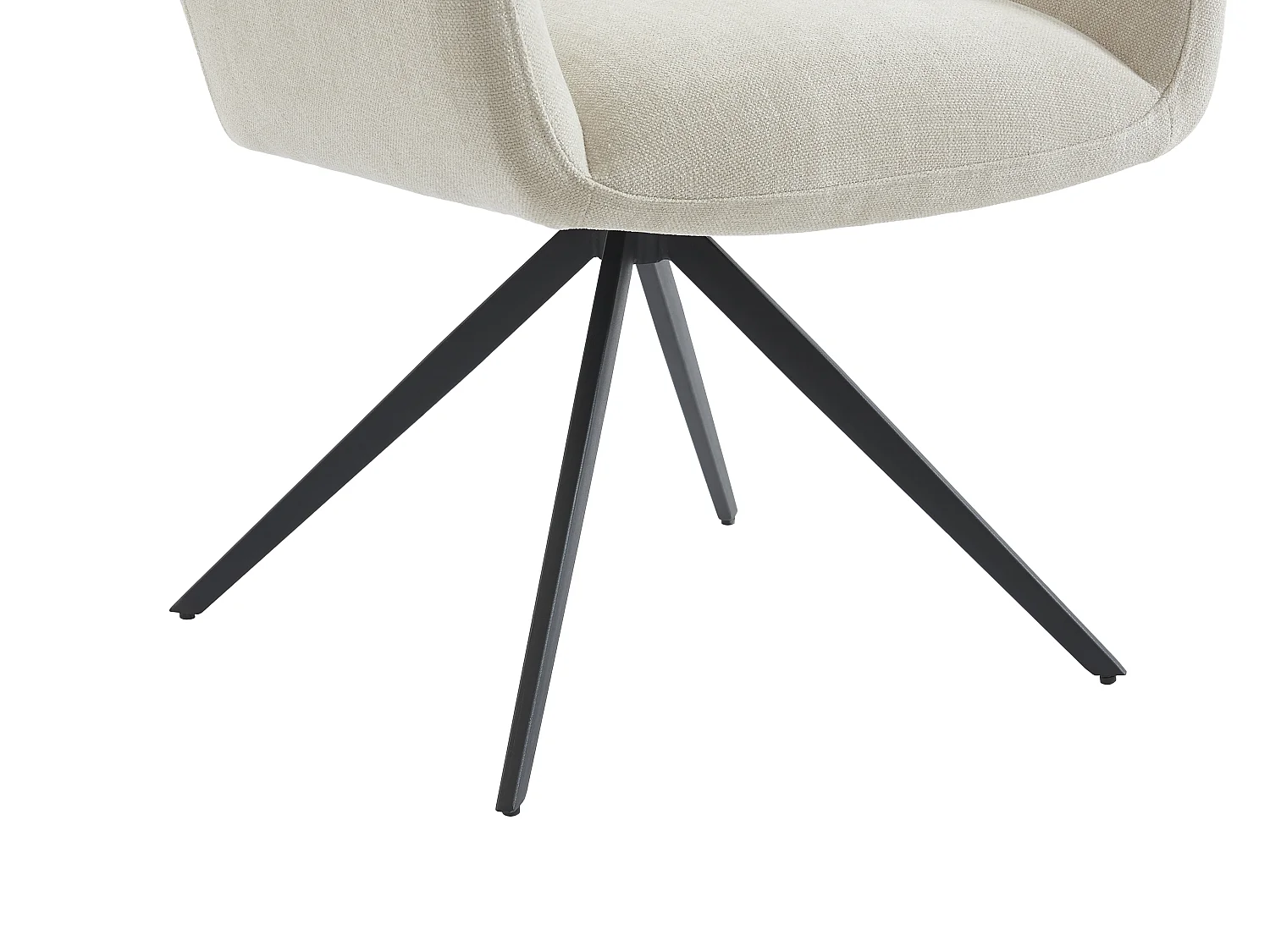 Chaise avec accoudoirs en tissu et métal noir - Beige - KARDESA de Maison Céphy