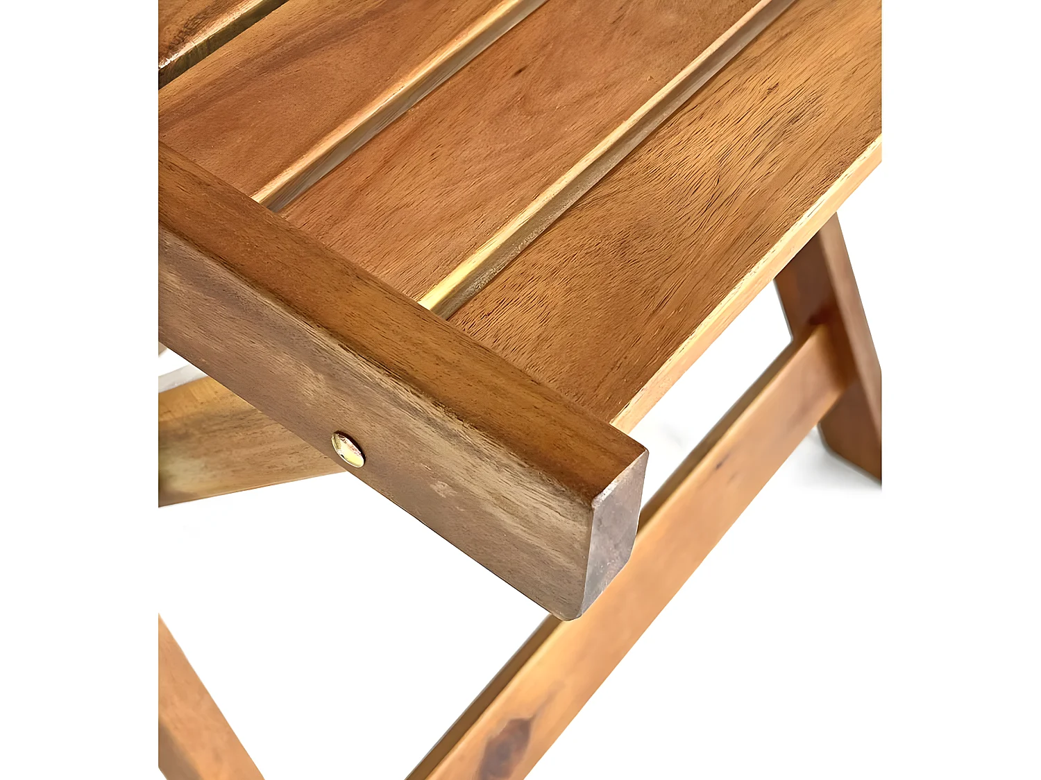 Estosa - Ensemble table et chaises de jardin pliantes en bois avec coussins Genova