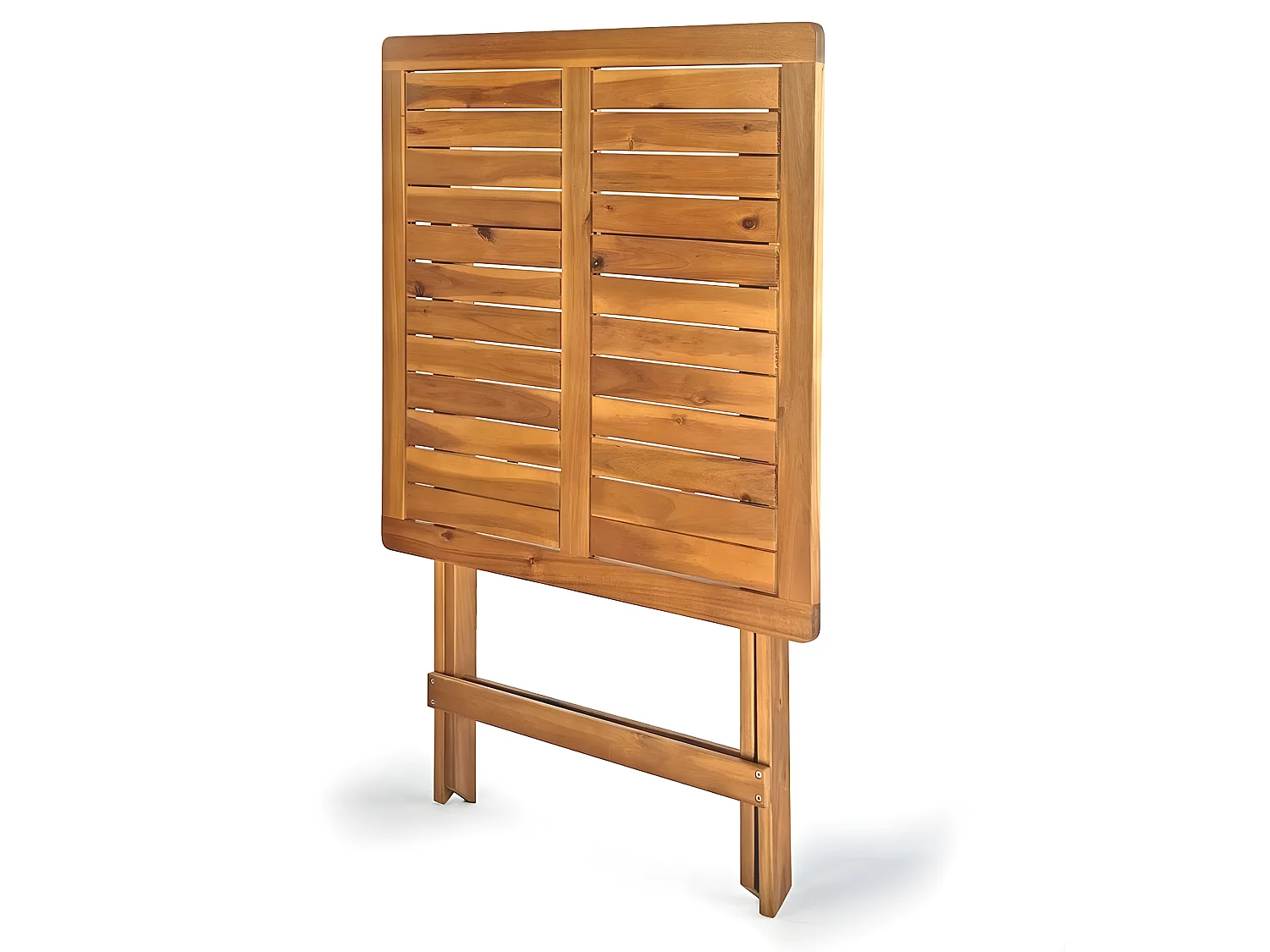 Estosa - Ensemble table et chaises de jardin pliantes en bois avec coussins Genova