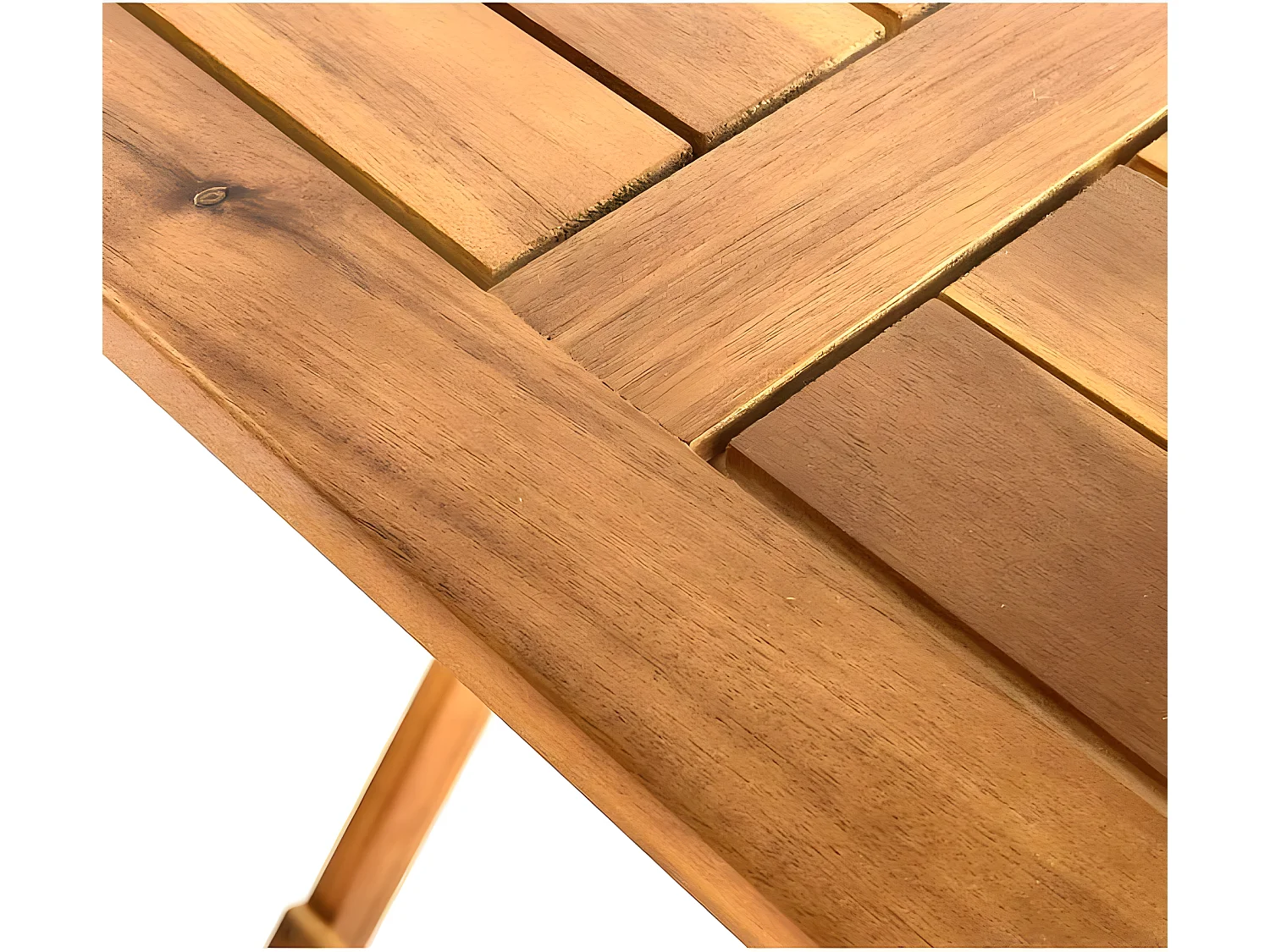 Estosa - Ensemble table et chaises de jardin pliantes en bois avec coussins Genova