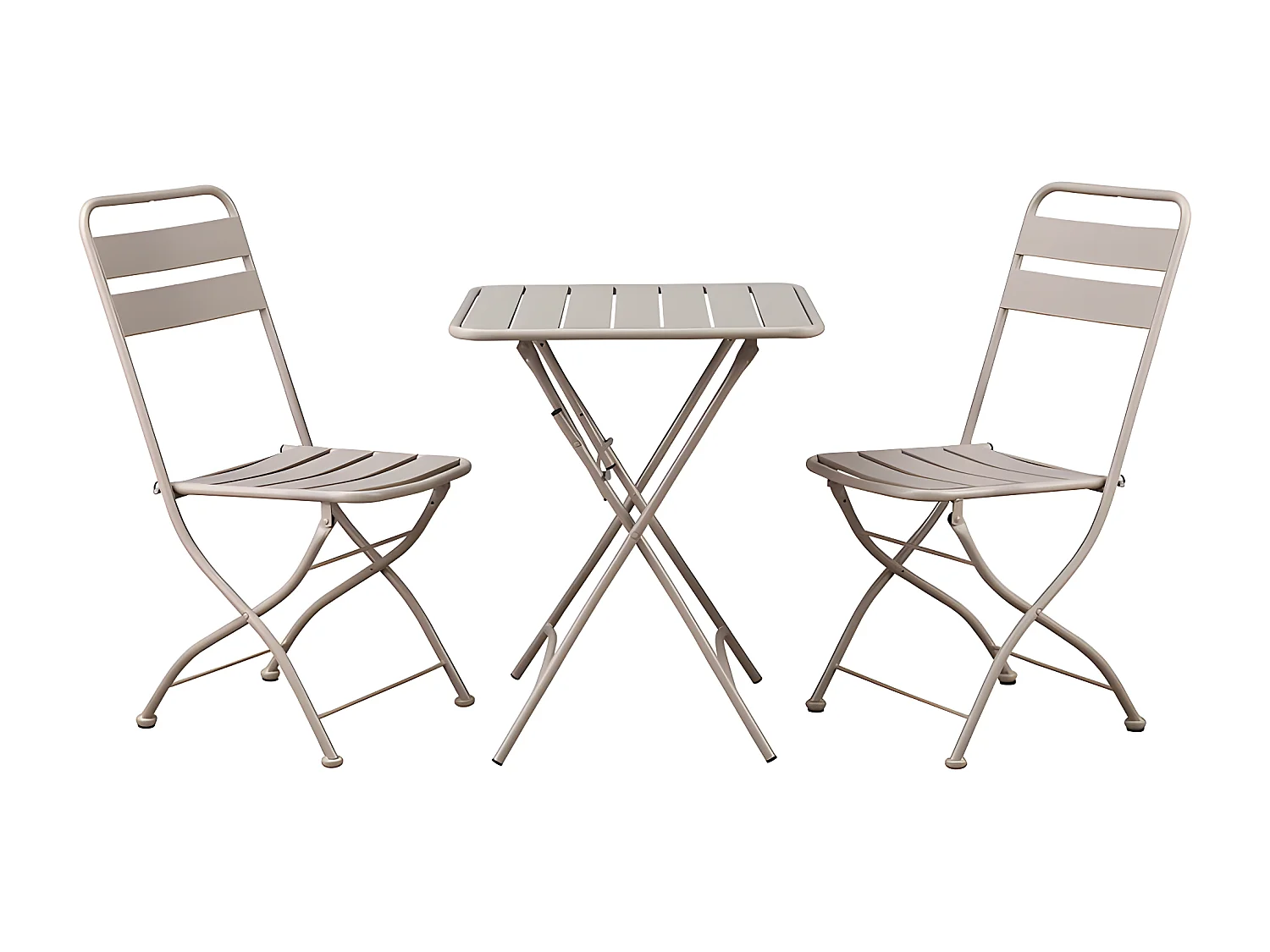 Estosa - Mia taupe opvouwbare buitentafel en stoelenset