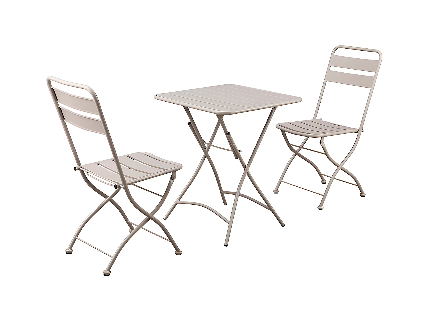 Estosa - Mia taupe opvouwbare buitentafel en stoelenset