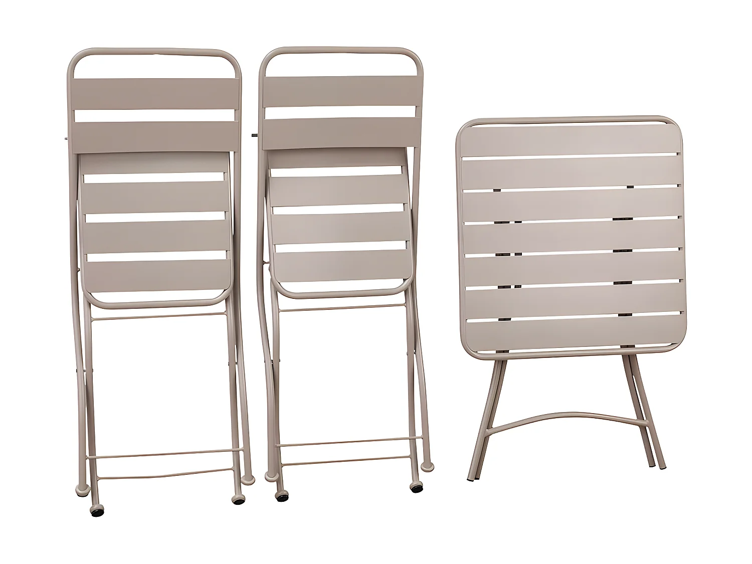 Estosa - Mia taupe opvouwbare buitentafel en stoelenset