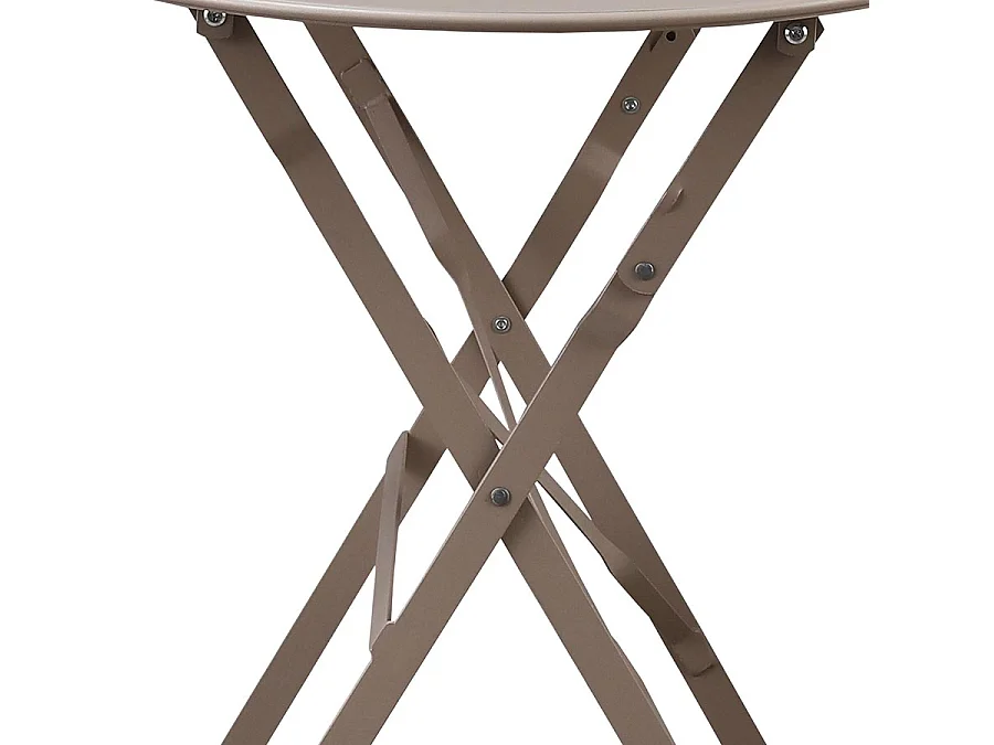 Estosa - Ensemble balcon avec chaises et table ronde en taupe Teresa