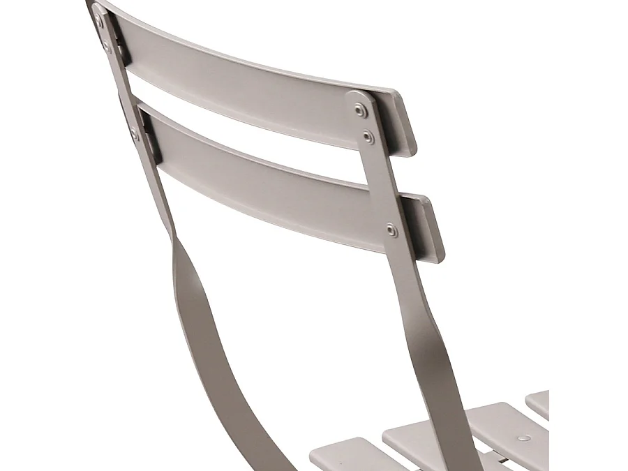 Estosa - Ensemble balcon avec chaises et table ronde en taupe Teresa