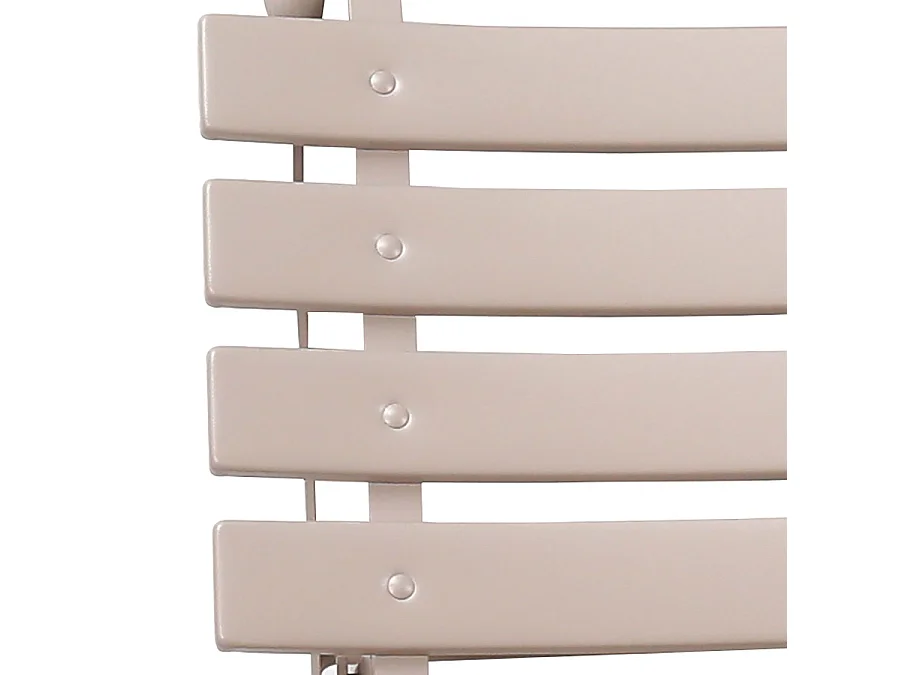 Estosa - Ensemble balcon avec chaises et table ronde en taupe Teresa