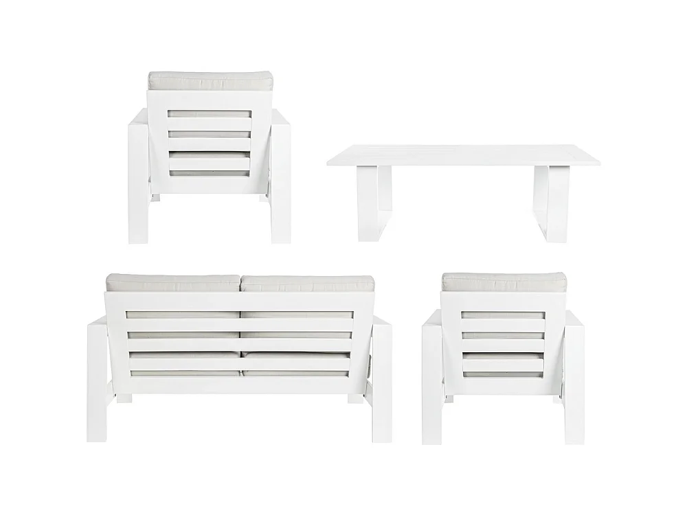 Estosa - Komplettes Gartenset Bars aus weißem Aluminium