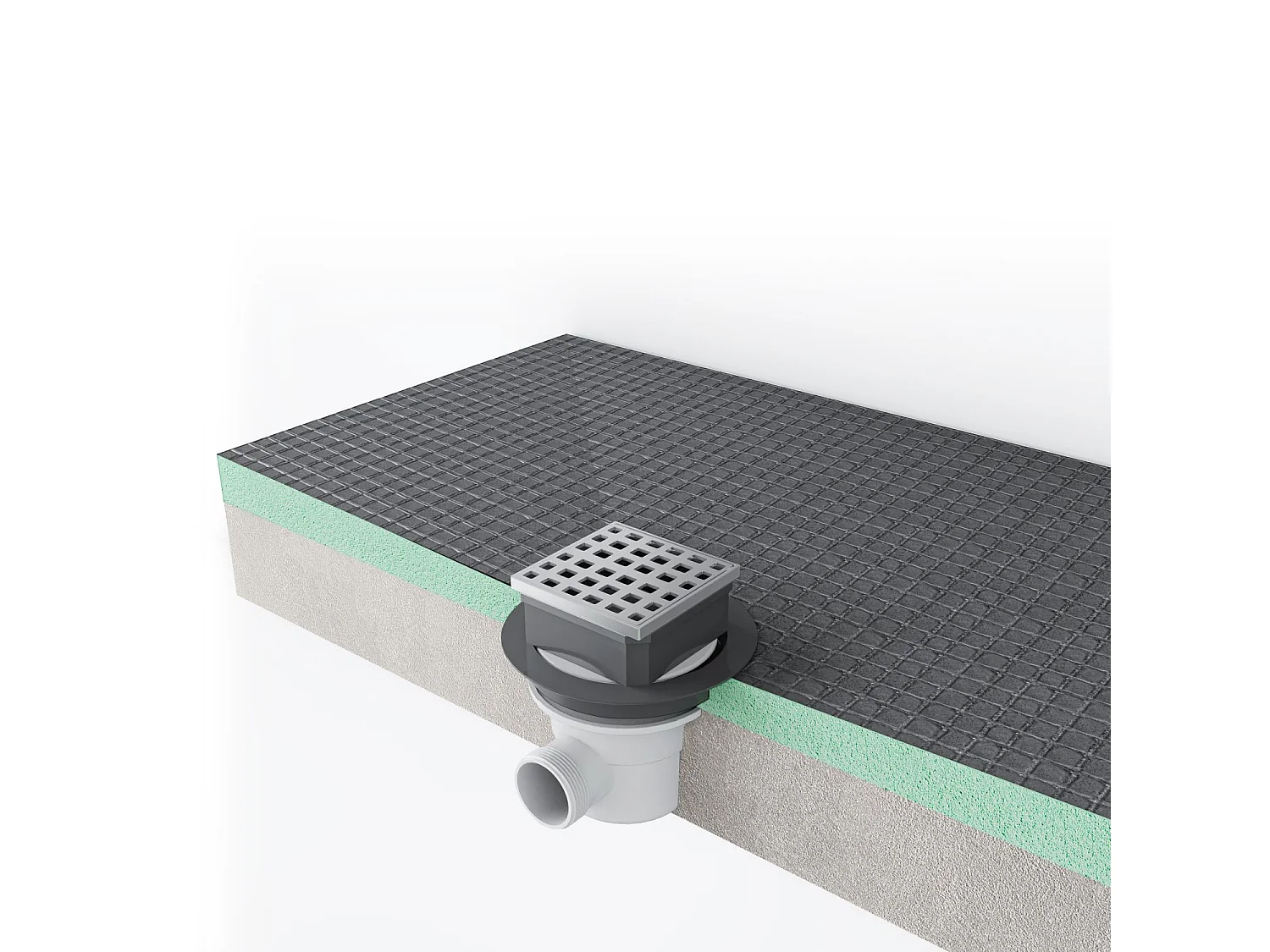 AICA sanitaire Receveur de douche à carreler ultra plat 80x120cm avec la bonde de receveur