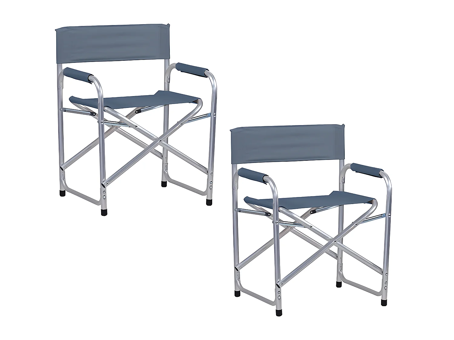 Estosa - Set van 2 opvouwbare tuindirecteurstoelen Pippa grijs