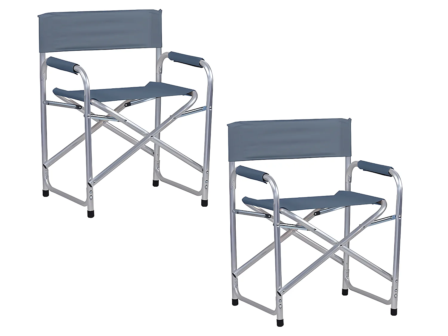 Estosa - Set van 2 opvouwbare tuindirecteurstoelen Pippa grijs