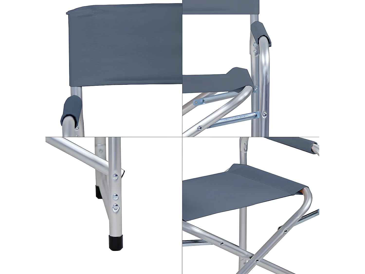 Estosa - Set van 2 opvouwbare tuindirecteurstoelen Pippa grijs