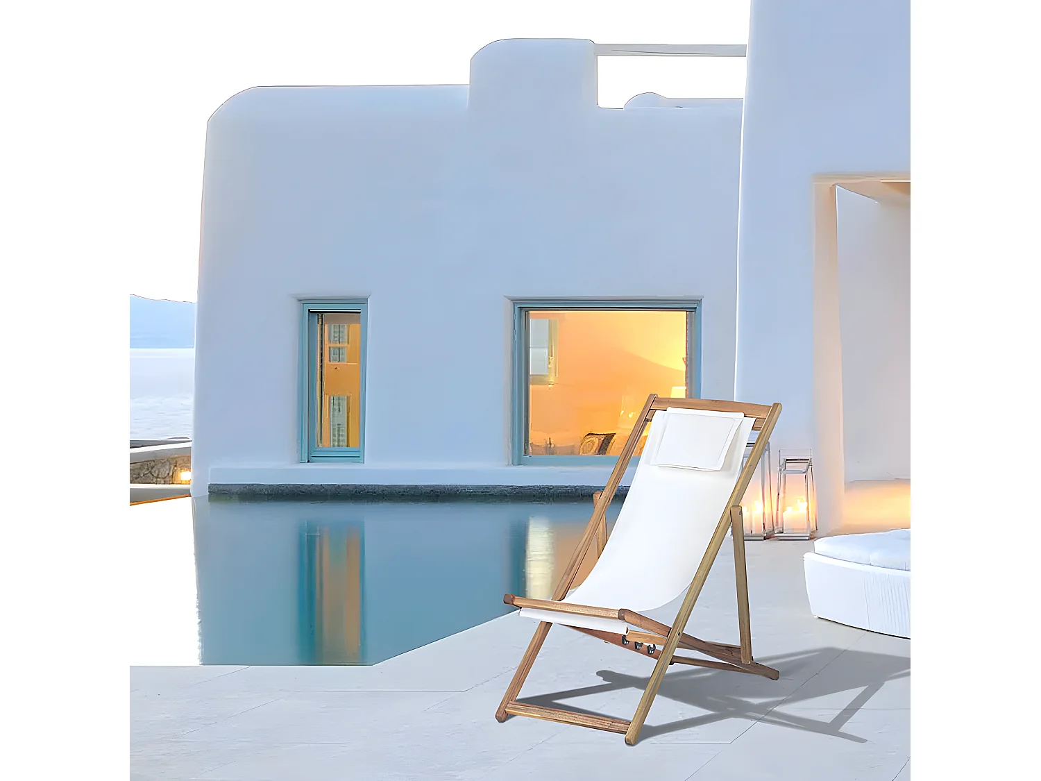 Estosa - Espreguiçadeira dobrável de madeira Erica para jardim