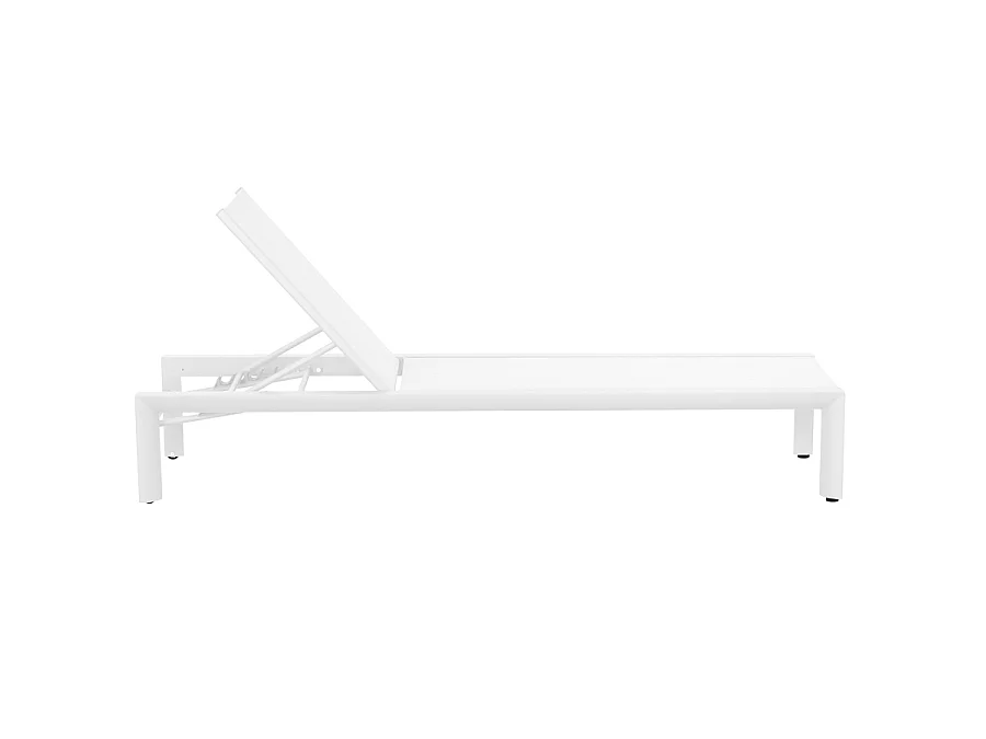 Estosa – Gartenliege mit Aluminiumrädern und weißem Textilene