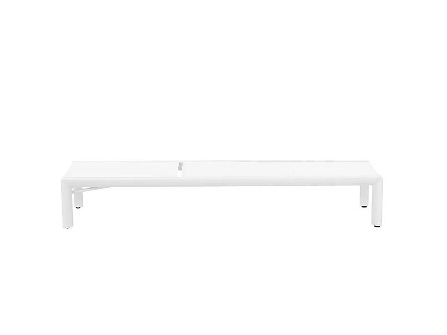 Estosa – Gartenliege mit Aluminiumrädern und weißem Textilene