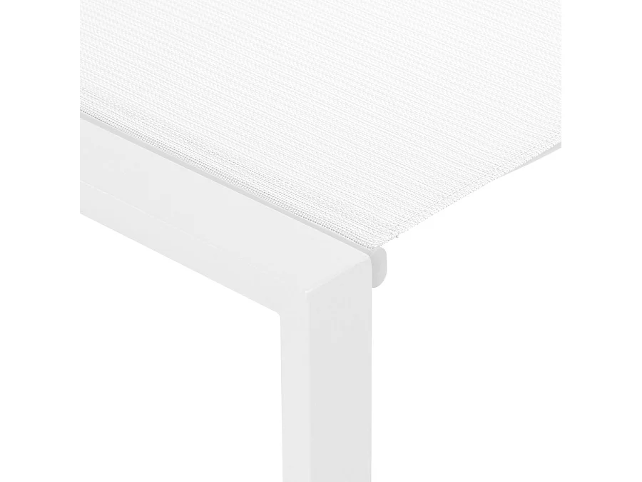 Estosa – Gartenliege mit Aluminiumrädern und weißem Textilene