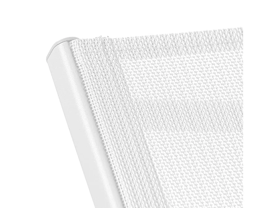 Estosa – Gartenliege mit Aluminiumrädern und weißem Textilene