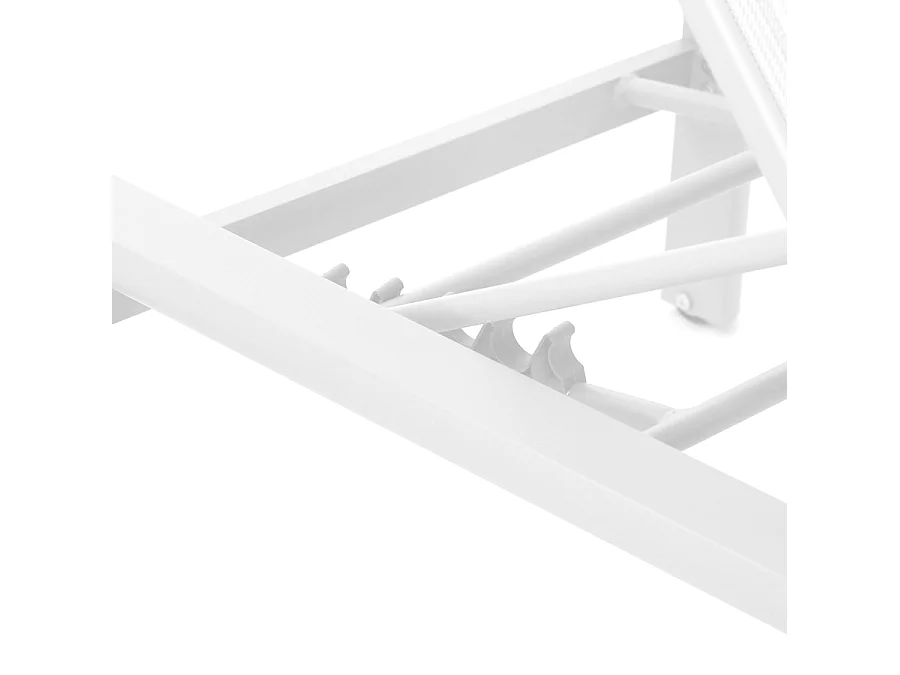 Estosa – Gartenliege mit Aluminiumrädern und weißem Textilene