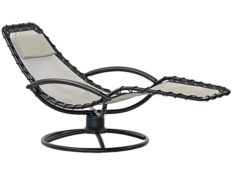 Estosa - Sdraio da giardino chaise longue ellittica twist panna