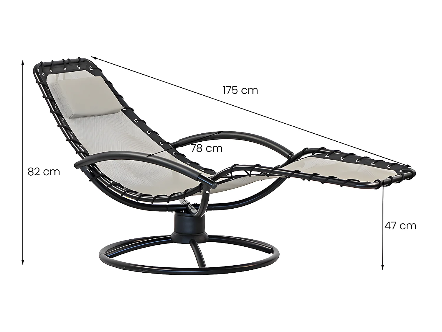 Estosa - Sdraio da giardino chaise longue ellittica twist panna