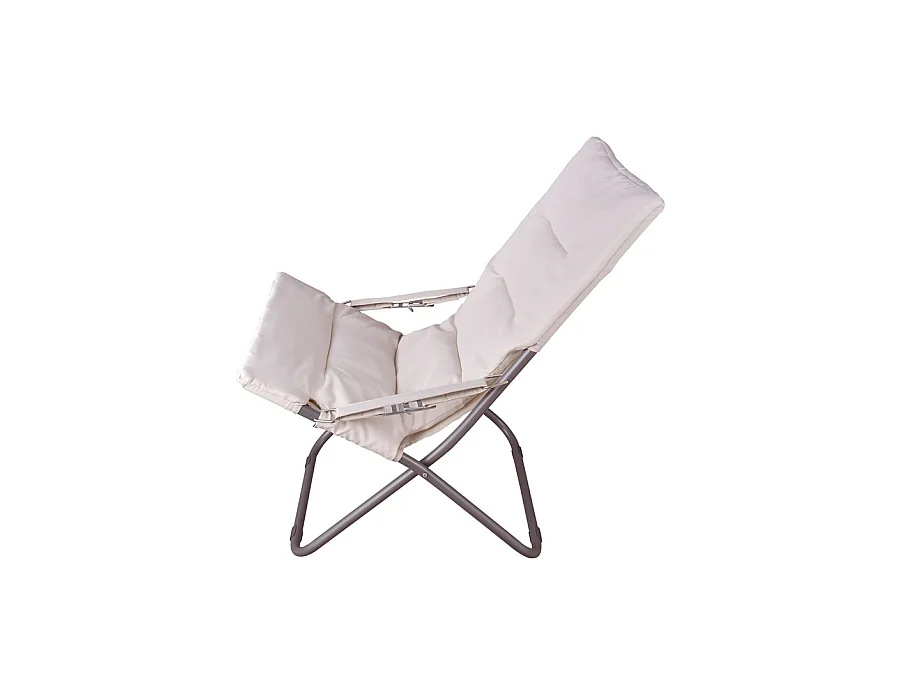 Estosa - Lot de 2 chaises de plage pliantes Milly blanc