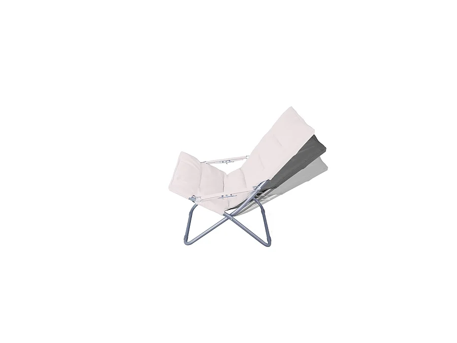 Estosa - Lot de 2 chaises de plage pliantes Milly blanc