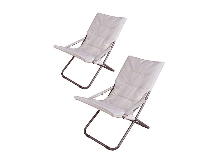 Chaises De Plage Pliantes - Lot De 2, Tissu Textilène Rayé, Structure Aluminium, Support 110kg
