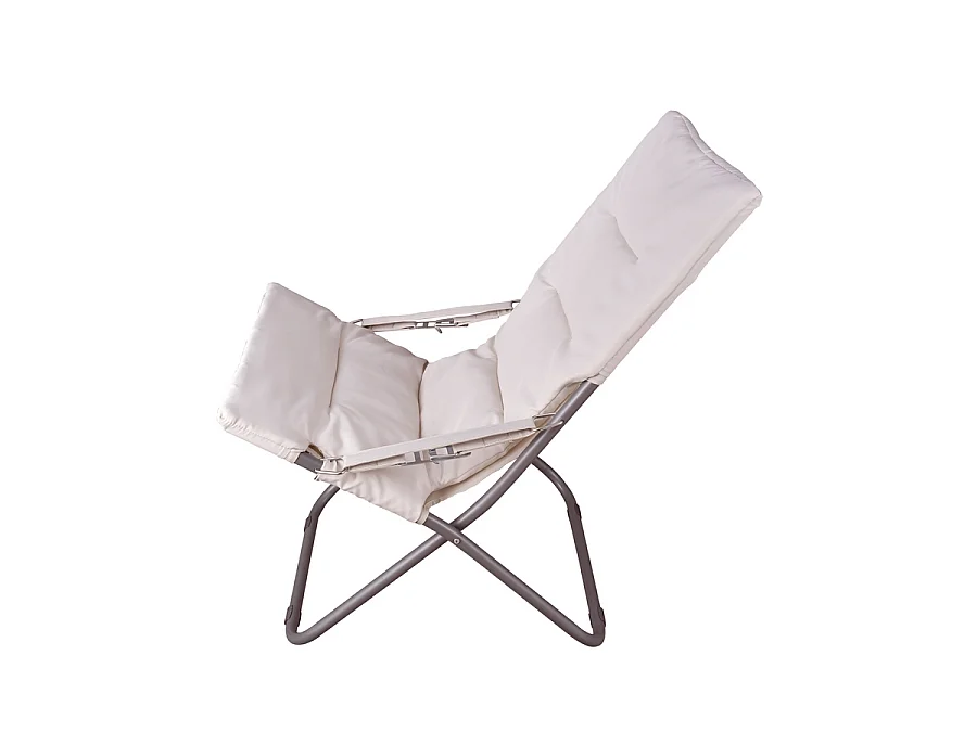 Estosa - Lot de 2 chaises de plage pliantes Milly blanc