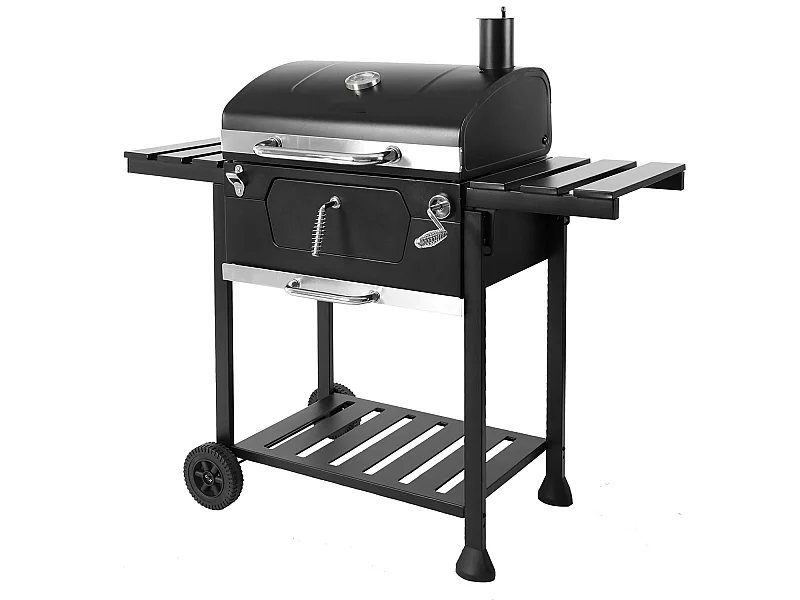 MasterCook - Houtskoolbarbecue met wielen, flesopener en geïntegreerde thermostaat