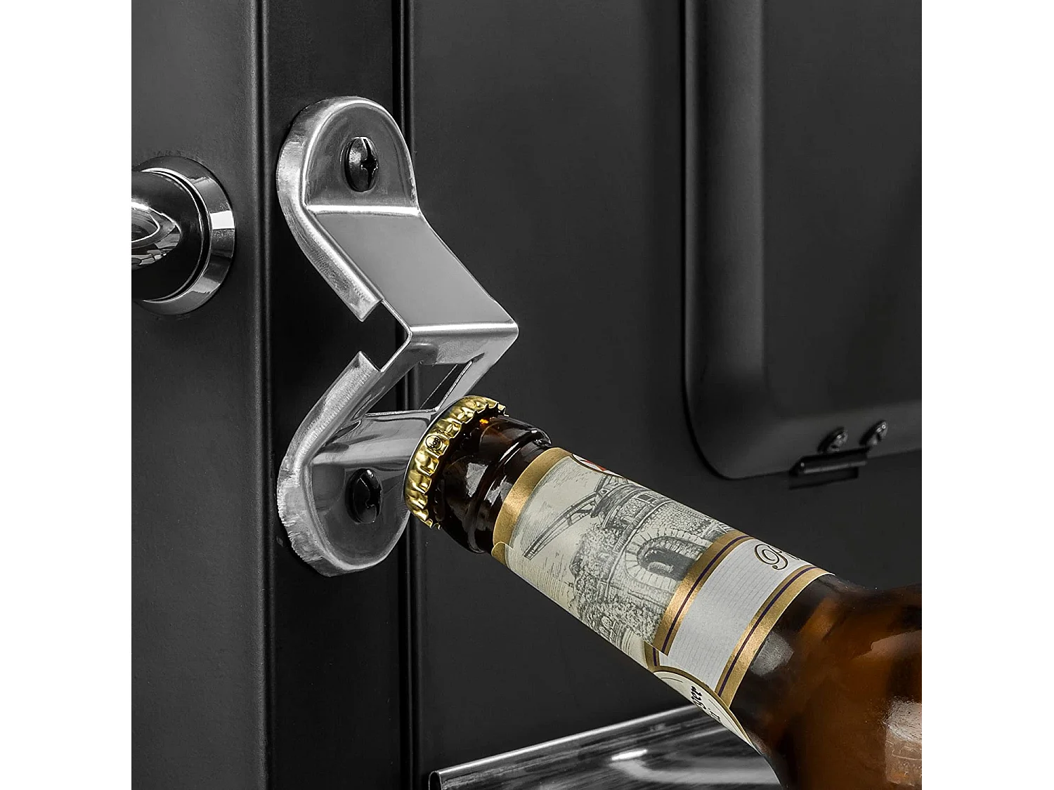 MasterCook - Barbacoa de carbón con ruedas, abridor de botellas y termostato integrado