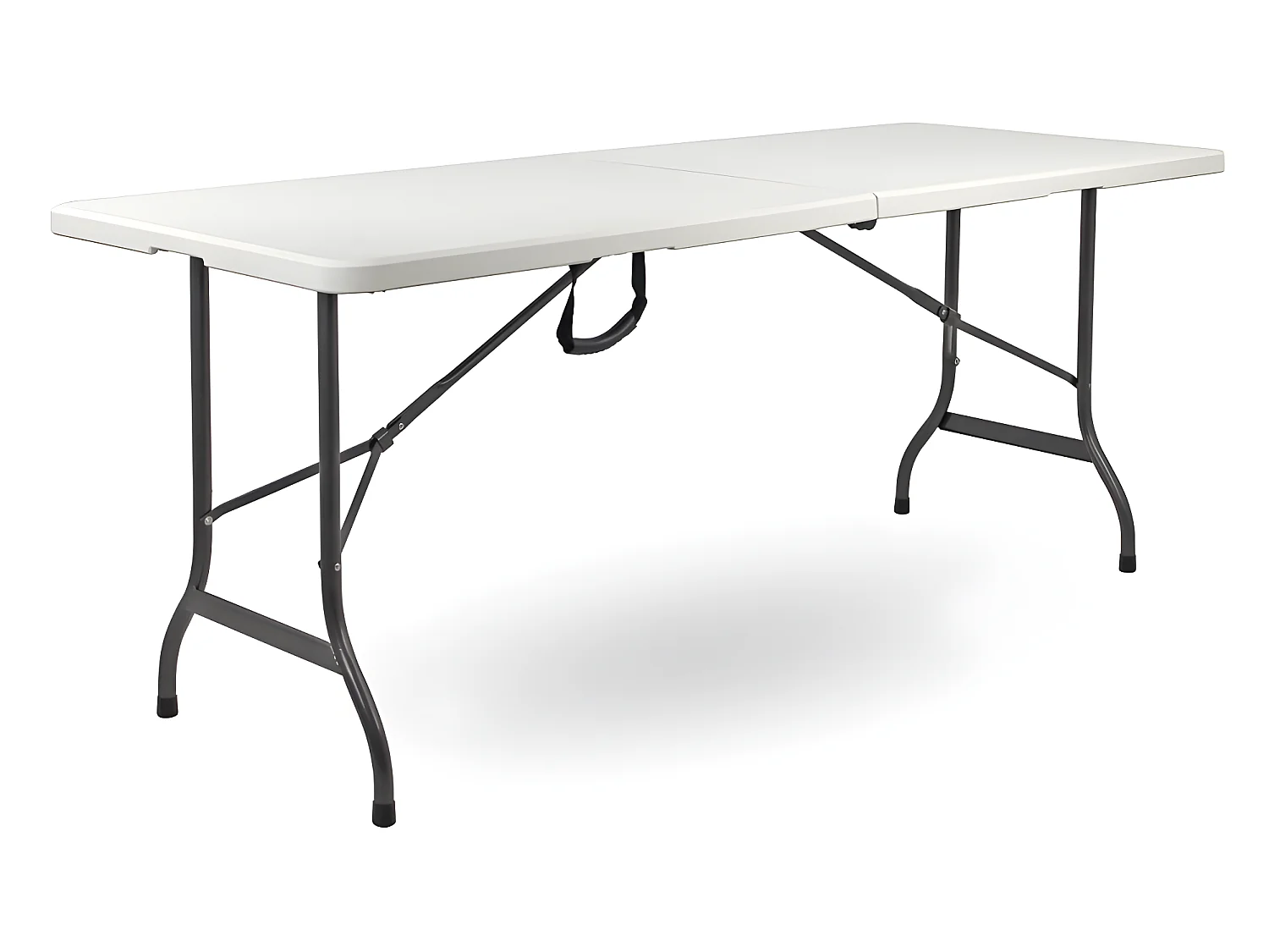Brigros - Table pliante 180x70x74 cm lisse blanc