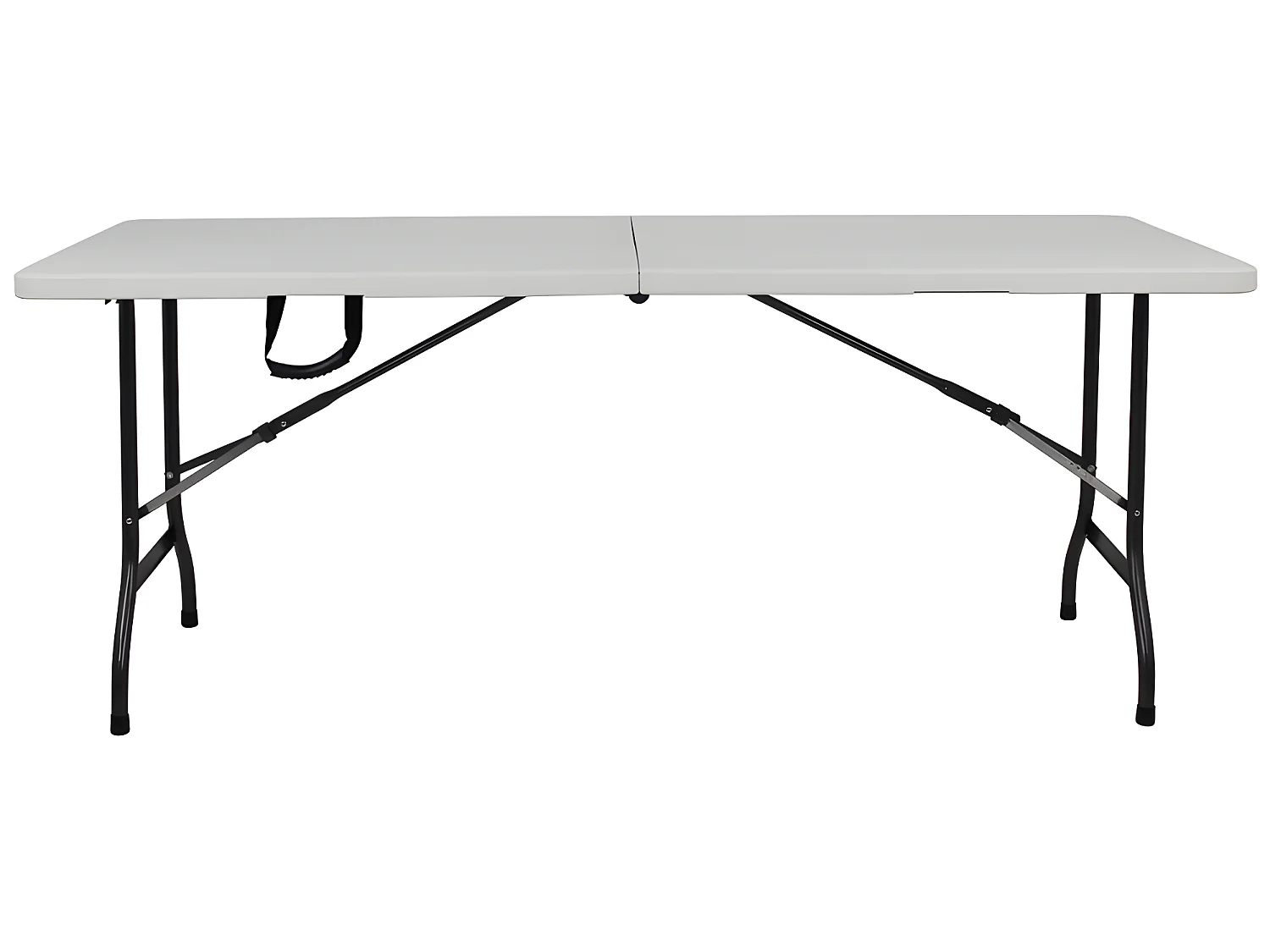 Brigros - Table pliante 180x70x74 cm lisse blanc