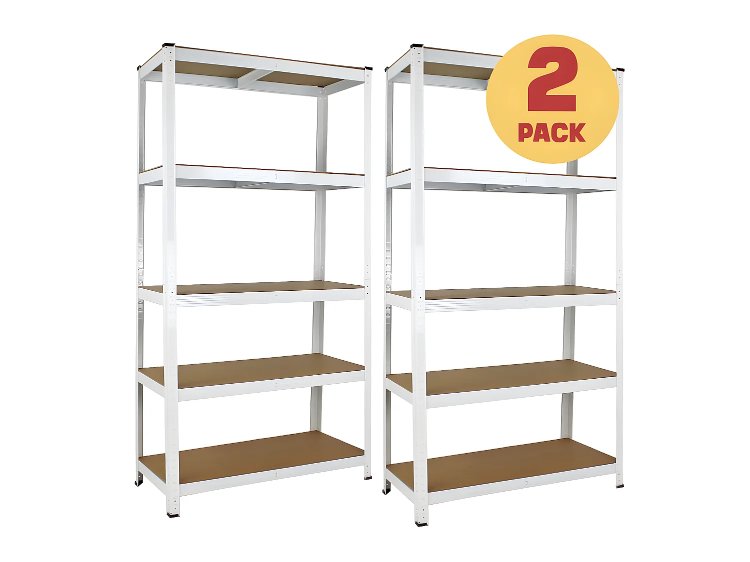 Mbi - Etagère métal 5 tablettes 875 kg blanc x2