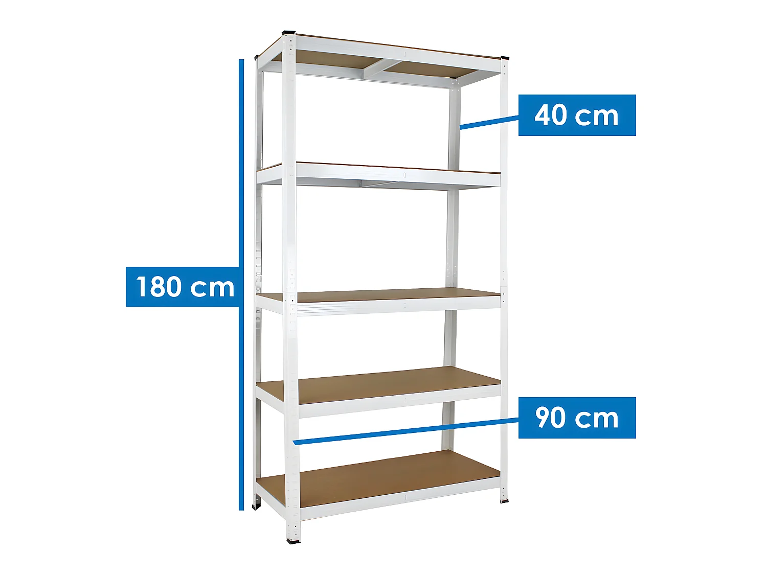 Mbi - Etagère métal 5 tablettes 875 kg blanc x2