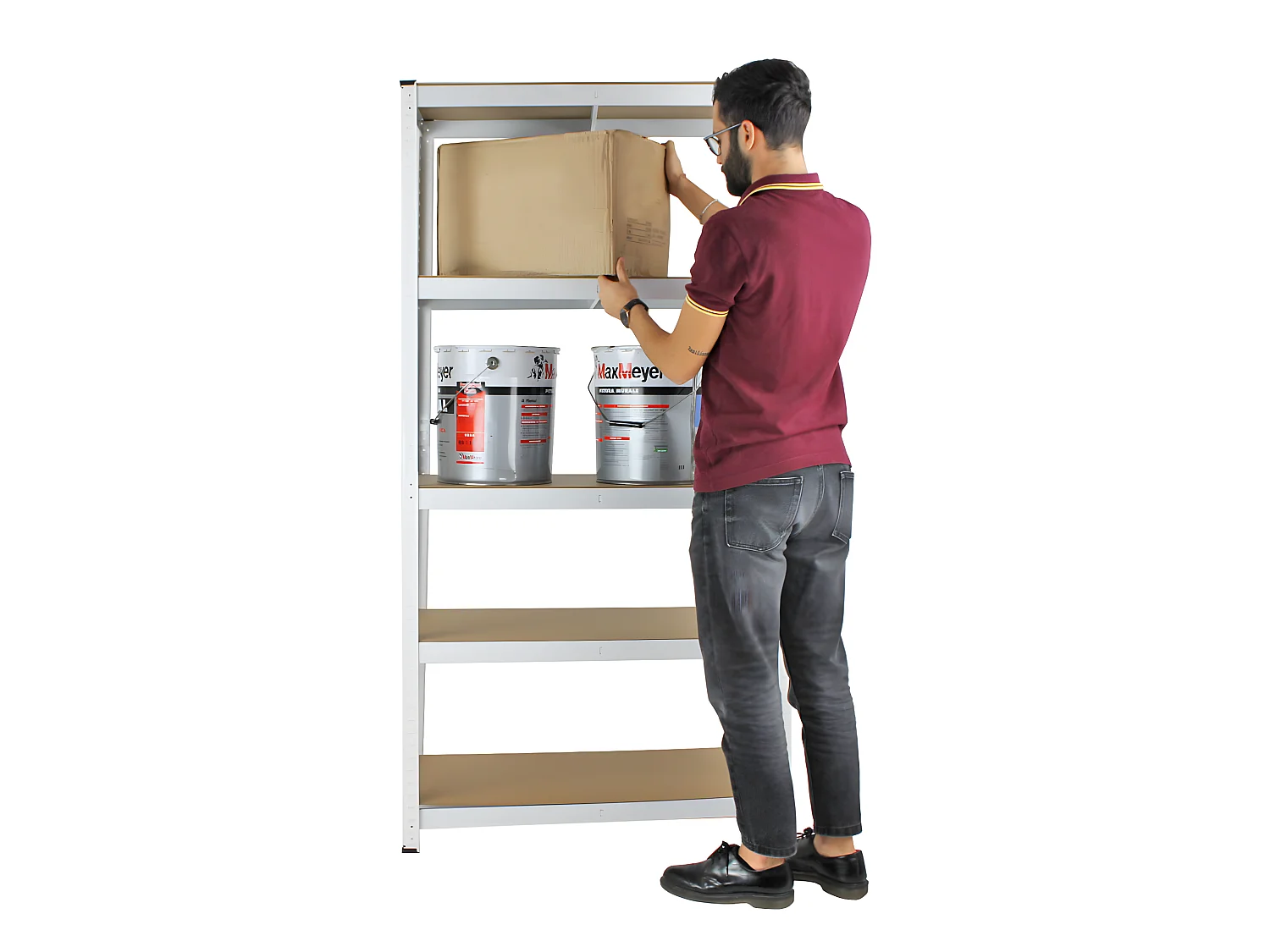 Mbi - Etagère métal 5 tablettes 875 kg blanc x2