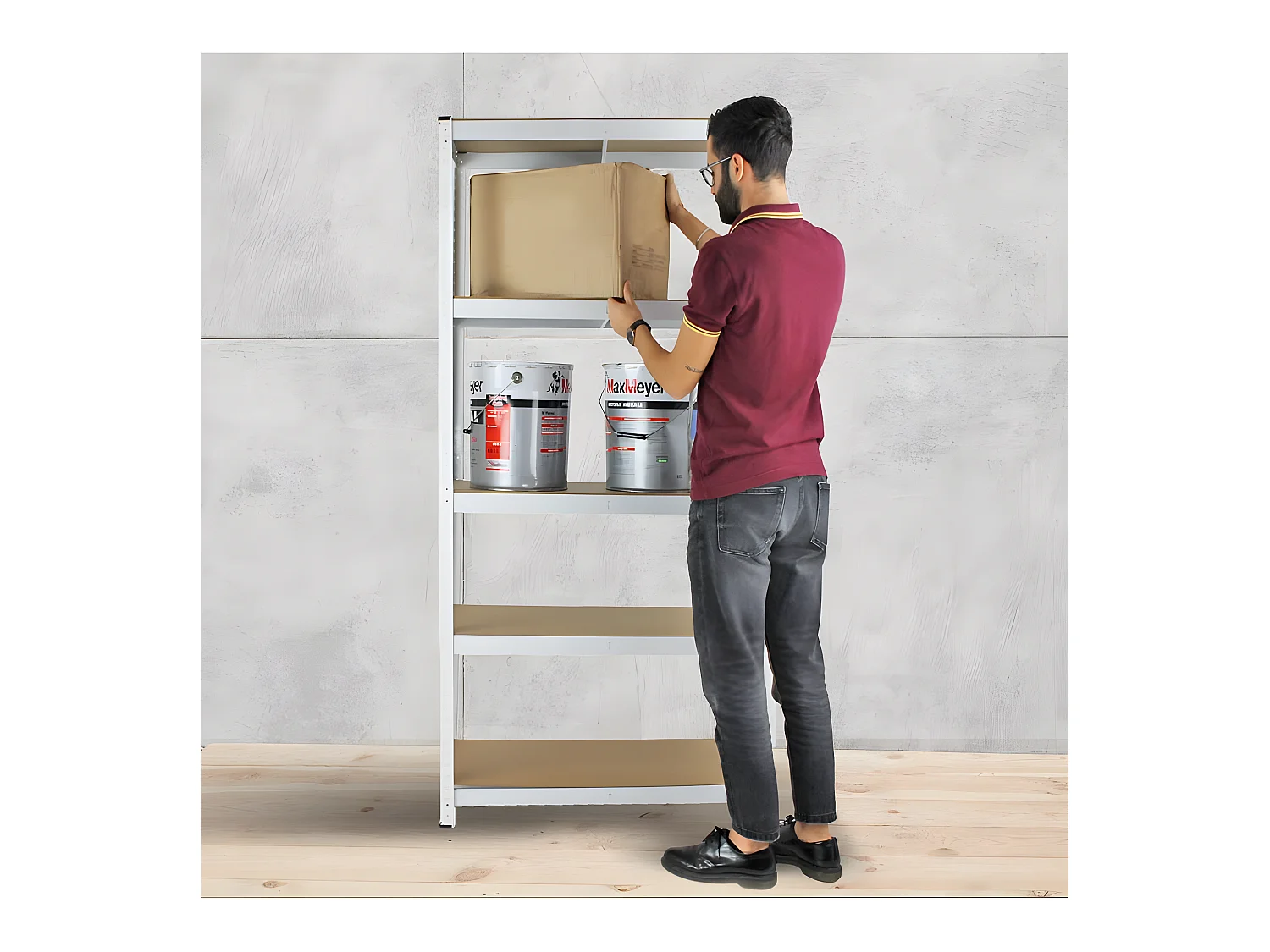 Mbi - Etagère métal 5 tablettes 875 kg blanc x2