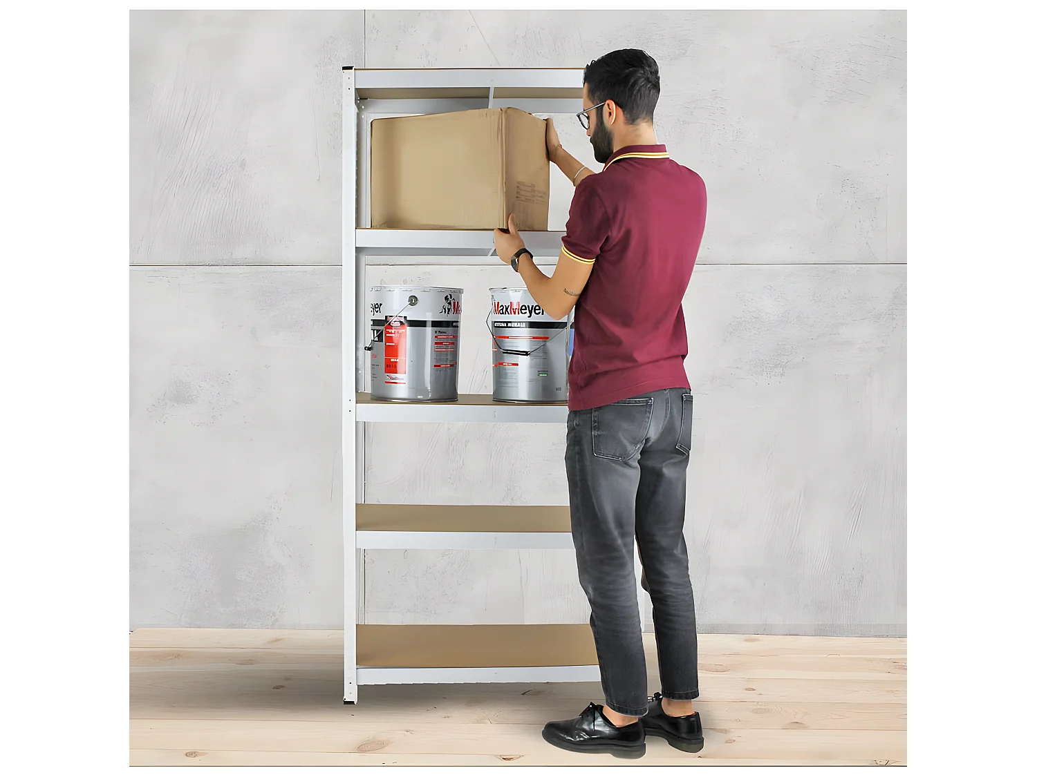 Mbi - Prateleira metálica 5 prateleiras 875 kg branco x2