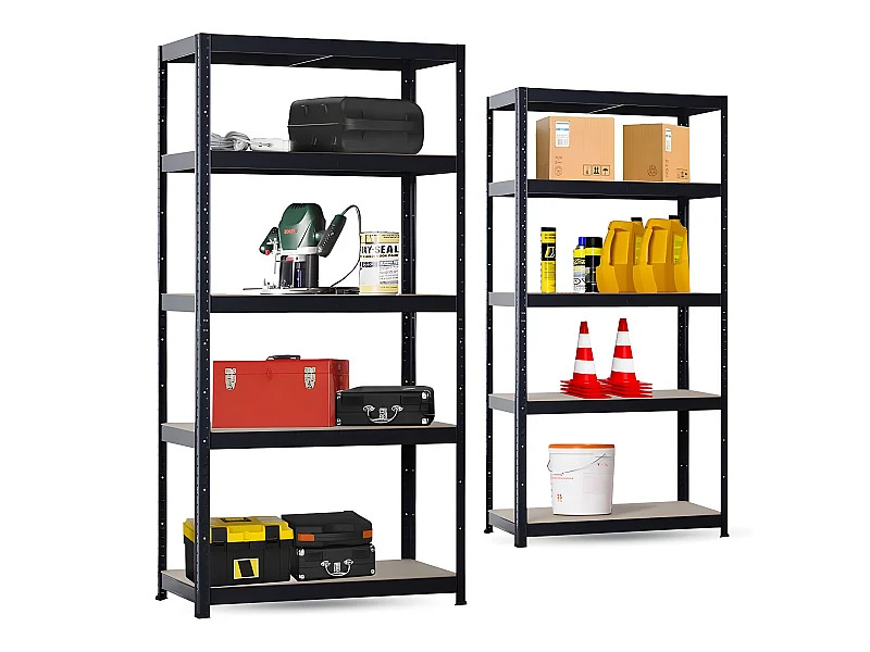 Mbi - Conjunto de 2 prateleiras em metal preto